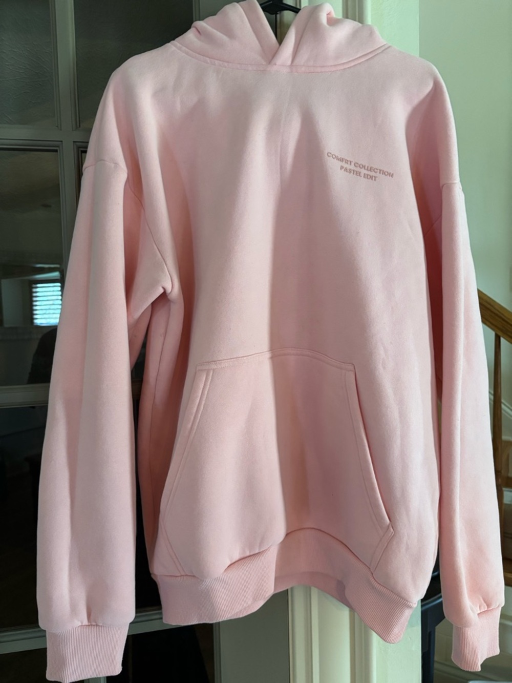 Pastel Pink Comfrt Hooded Sweatshirt